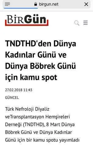 Türk Nefroloji, Diyaliz veTransplantasyon Hemşireleri Derneği n