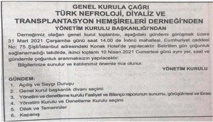 Genel Kurula Çağrı